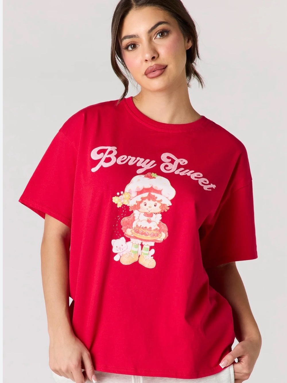 Strawberry Shortcake Luxe Heavy Cotton “Berry Sweet” Graphic T-Shirt Size XL Red